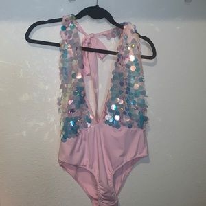 Sequin pink bodysuit